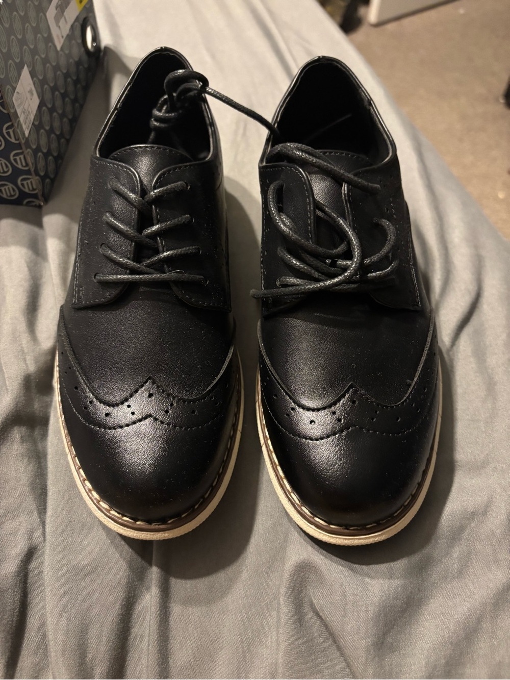 Oliver Mason Kids Black Wingtip  Shoes - Size 2